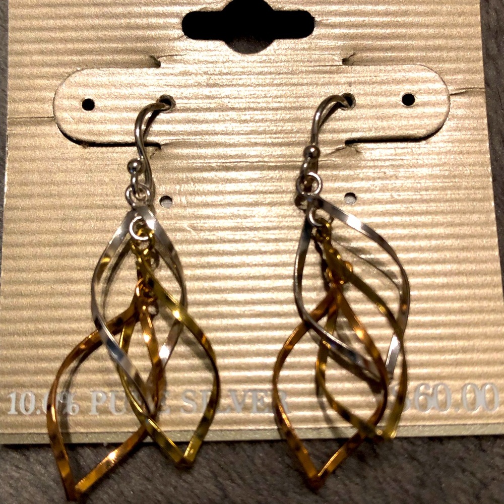 Silver two tone earrings